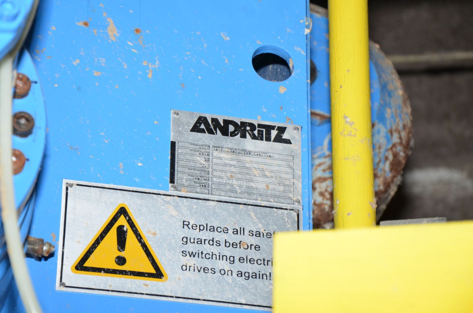 ANDRITZ (2019) RP1C RAGPUL CONTINUOUS RAGGER WITH UP TO 17.5" MAX RAG DIAMETER HANDLING CAPACITY, UP - Image 2 of 5