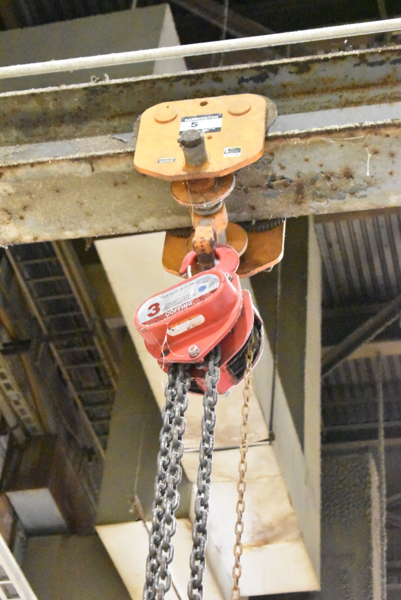 COFFING 3 TON CAPACITY CHAIN HOIST (CI) [RIGGING FEE FOR LOT #902 - $100 USD PLUS APPLICABLE TAXES]