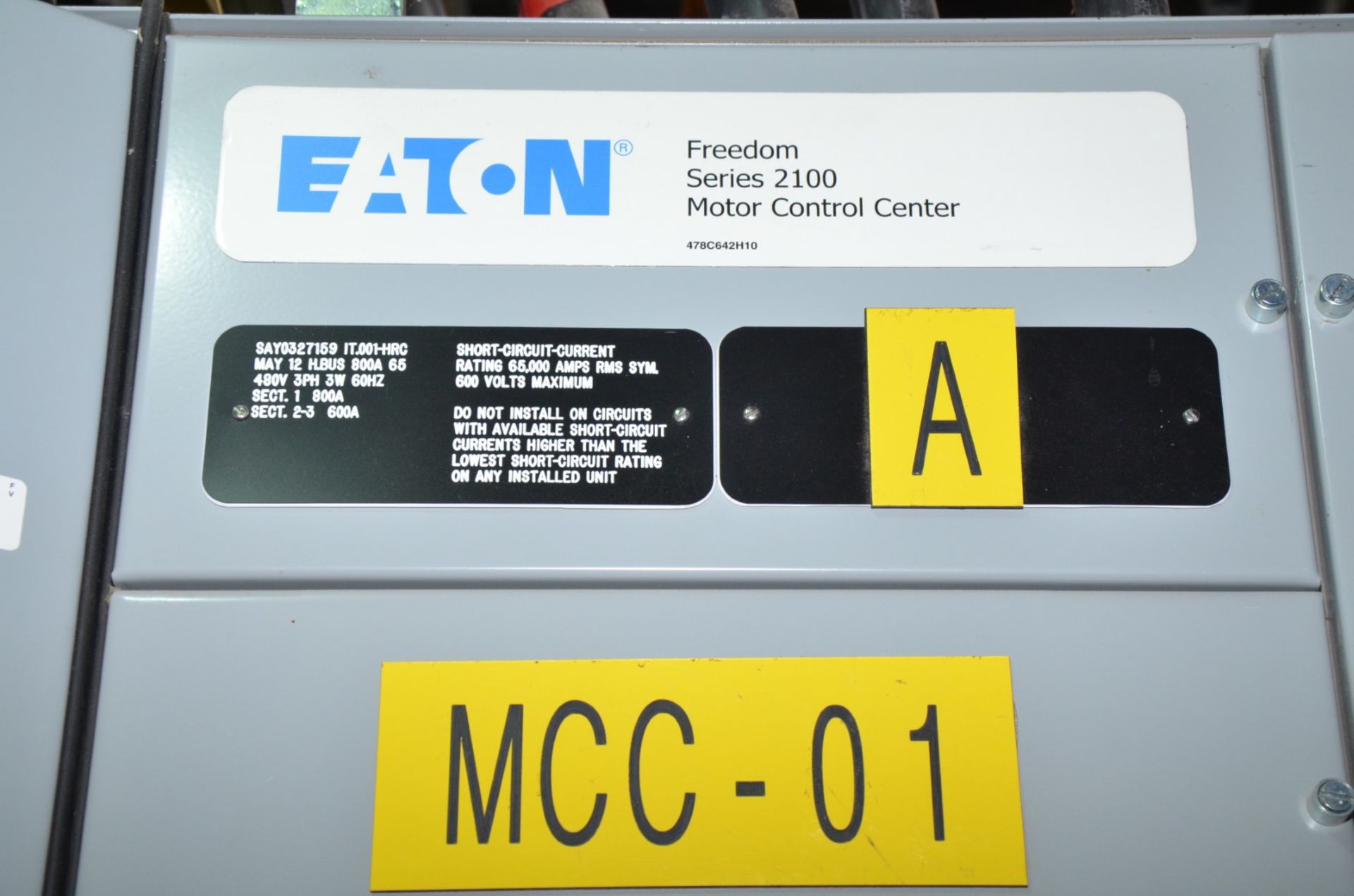 EATON (2012) SAY0327159 IT.001-FVC 3-BANK MCC PANEL (CI) [RIGGING FEE FOR LOT #124 - $650 USD PLUS - Image 2 of 7