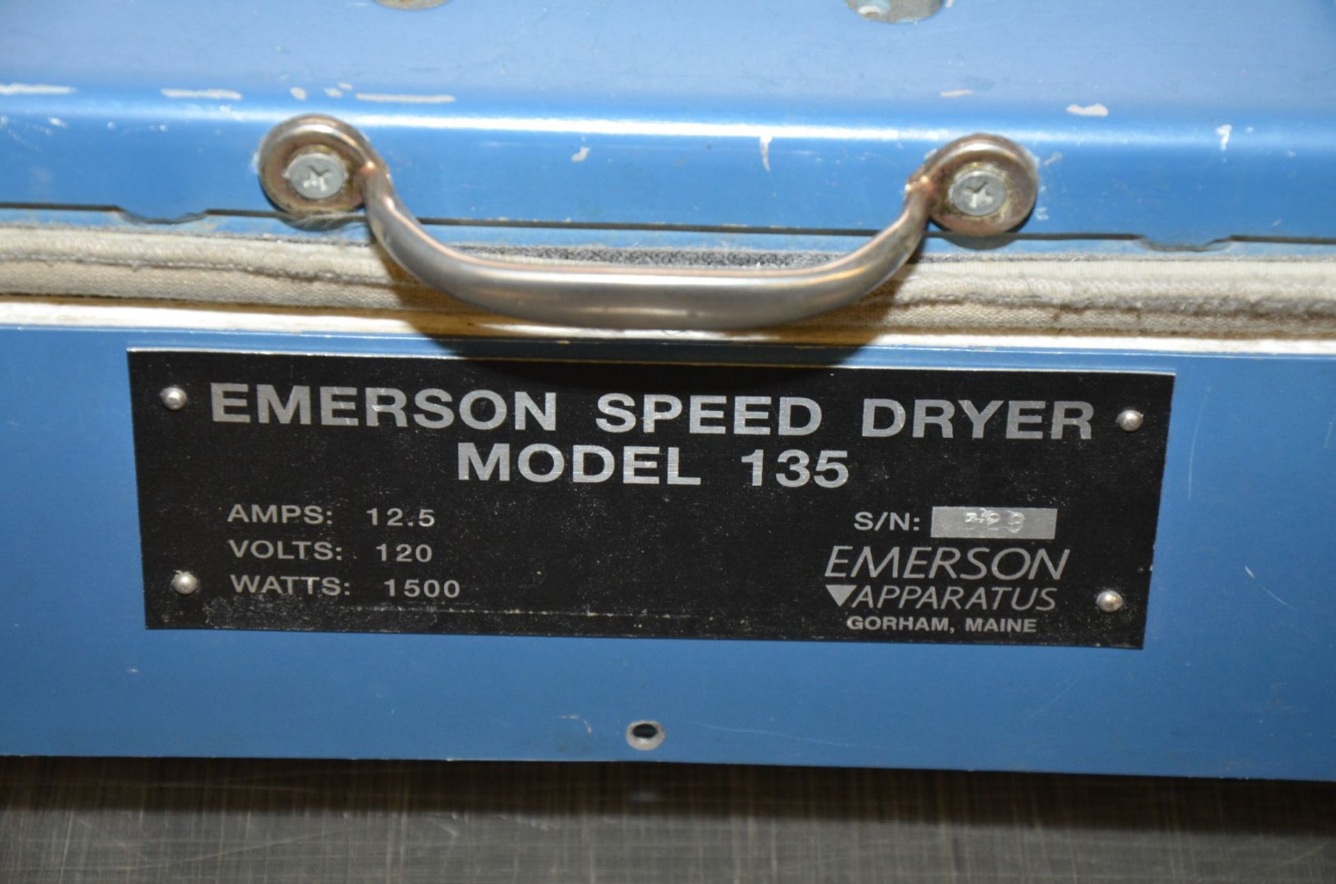 EMERSON MODEL 135 ELECTRIC SPEED DRYER WITH OMRON DIGITAL MICROPROCESSOR CONTROL, 1500-WATT - Image 3 of 7