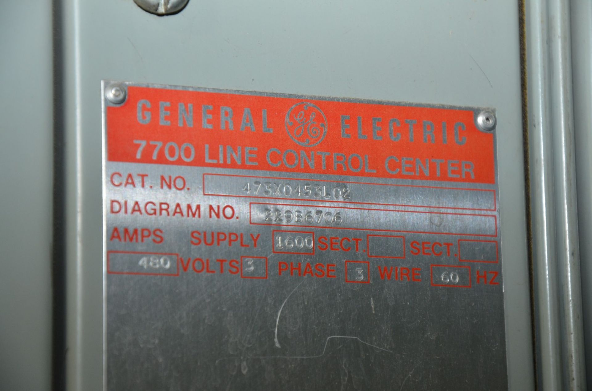 GENERAL ELECTRIC LINE 7700 6-BANK MCC PANEL (CI)