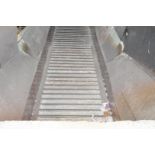 MFG UNKNOWN APPROX. 100'L X 12'W STEEL BELT DIRECT ENTRY PULPER FEED CONVEYOR WITH CONTROLS,