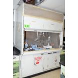 FISHER SCIENTIFIC 93-609Q SAFETY FLOW LABORATORY FUME HOOD WITH LIGHT AND SLIDING GLASS WINDOW,