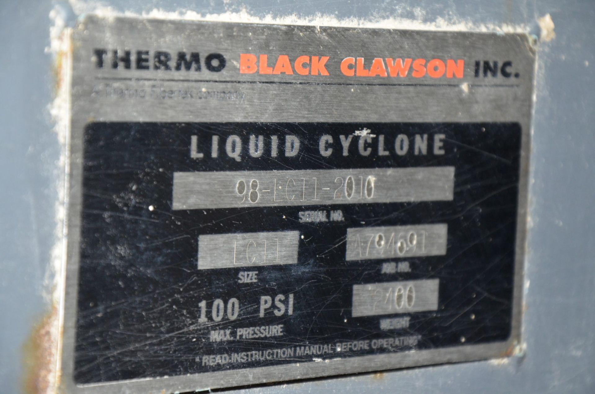 BLACK CLAWSON HDC COMPLETE LC-11 17" DIA DETRASHING LIQUID CYCLONE HIGH DENSITY CLEANER WITH 10" DIA - Image 3 of 3