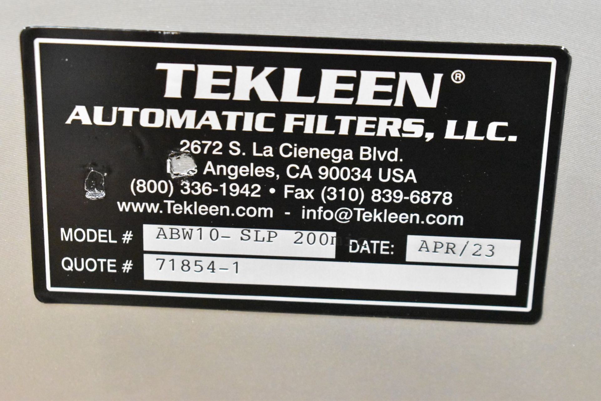 TEKLEEN (2023) ABW10-SLP 200R STAINLESS STEEL AUTOMATIC SELF CLEANING BACKWASH WATER FILTER WITH - Image 6 of 14