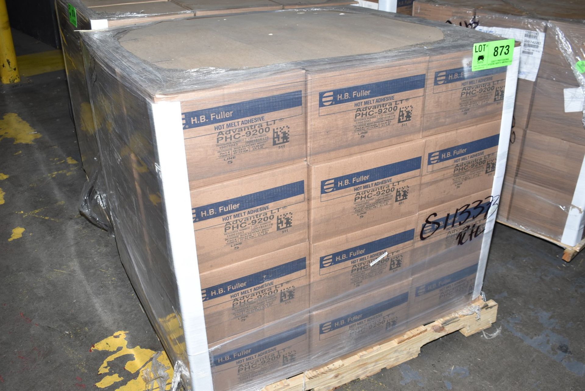 LOT/ PALLET OF ADVANTRA PHC-9200 FOOD PACKAGING ADHESIVE [RIGGING FEE FOR LOT #873 - $25 USD PLUS