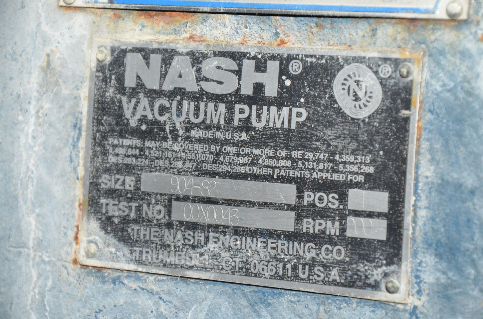 NASH (REBUILT 2014) 904-S2 LARGE CAPACITY LIQUID RING SINGLE STAGE VACUUM PUMP WITH 11,500 CFM RATED - Image 4 of 5