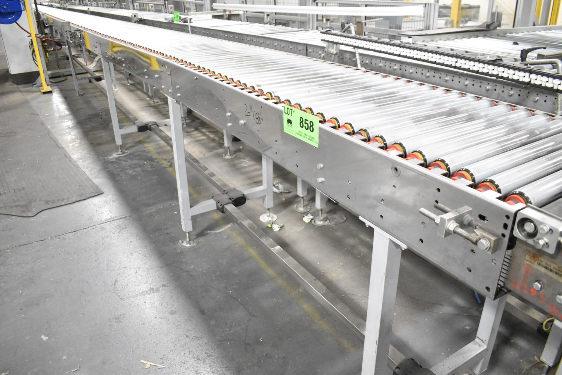 20" X 80' APPROX MOTORIZED SECTIONAL ROLLER CONVEYOR (CI) [RIGGING FEE FOR LOT #858 - $750 USD