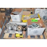 LOT/ SKID WITH PARTS - ELECTRICAL, HYDRAULIC, MECHANICAL AND ELECTRONIC PARTS, REMNANTS AND