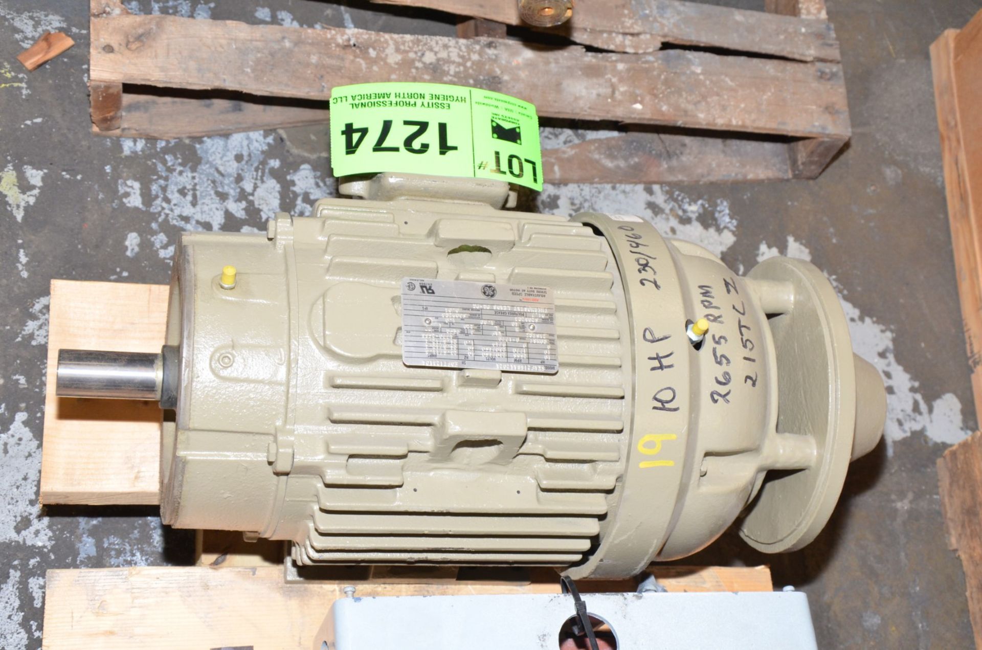 GE 10 HP 460V 1770 RPM ELECTRIC MOTOR [RIGGING FEE FOR LOT #1274 - $25 USD PLUS APPLICABLE TAXES] - Image 2 of 2