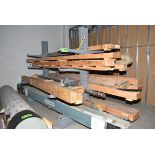 LOT/ CANTELLIVER RACK WITH CONTENTS - INCLUDING SPARE ROLLS & PAPER MACHINE PARTS (CI) [RIGGING