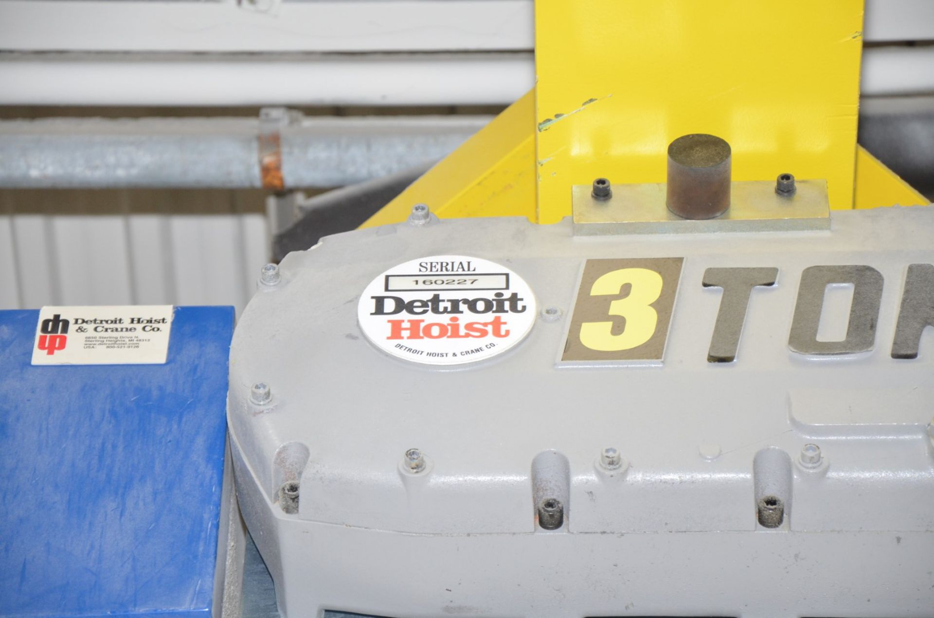 DETROIT HOIST 3 TON CAPACITY ELECTRIC HOIST, S/N 160227 (CI) [RIGGING FEE FOR LOT #1679 - $350 USD - Image 3 of 3