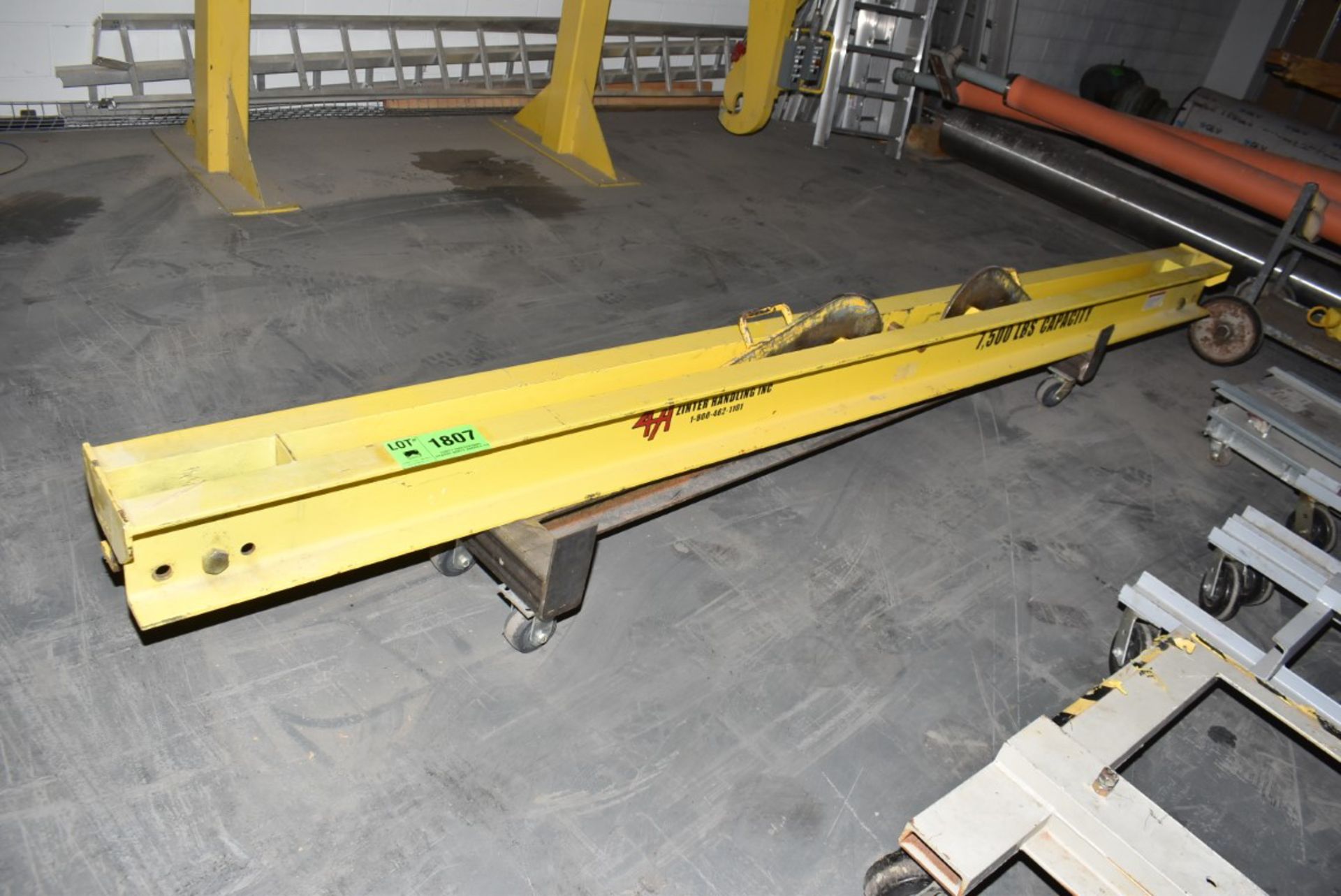 ZINTER HANDLING 7,500 LB. CAPACITY SPREADER BEAM WITH 158" SPAN, S/N: 1706 [RIGGING FEE FOR LOT #