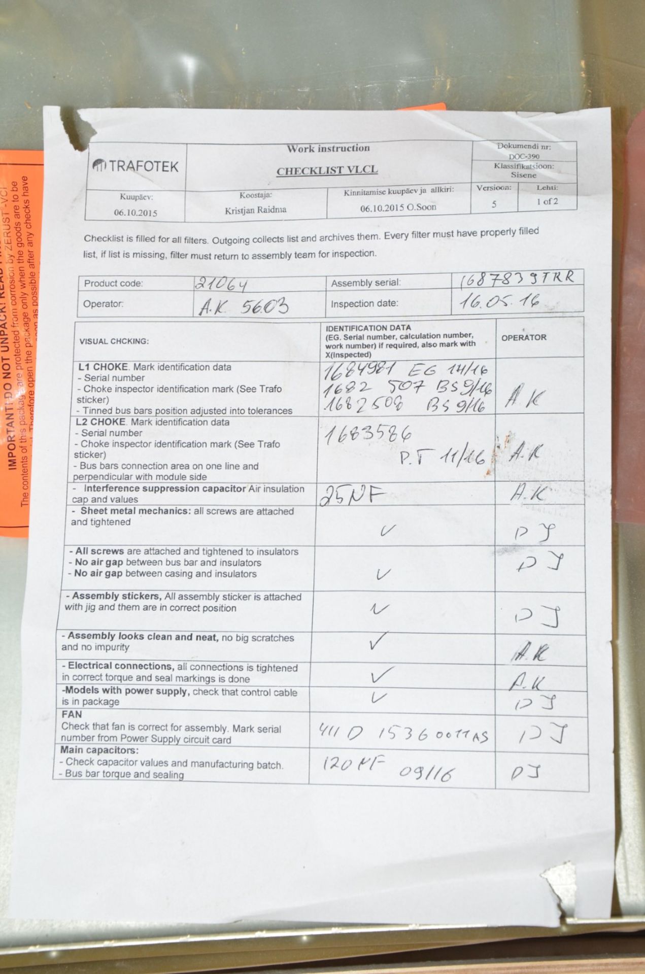 TRAFOTEK (2015) 21064 B-MODEL LCL 13005B0R011T 3-PHASE REACTOR, S/N 1687839TRR [RIGGING FEE FOR - Image 3 of 3