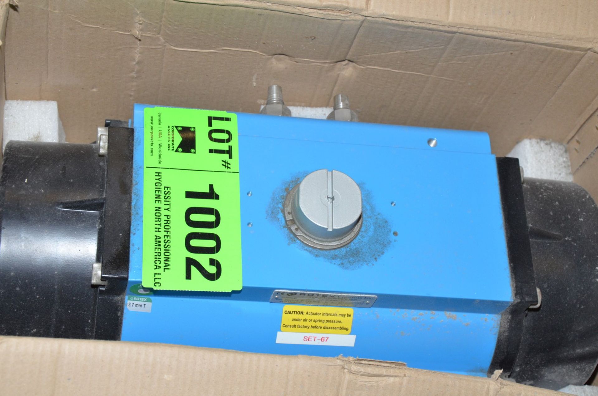 ROTEX CONTROLS VALVE ACTUATOR [RIGGING FEE FOR LOT #1002 - $25 USD PLUS APPLICABLE TAXES]