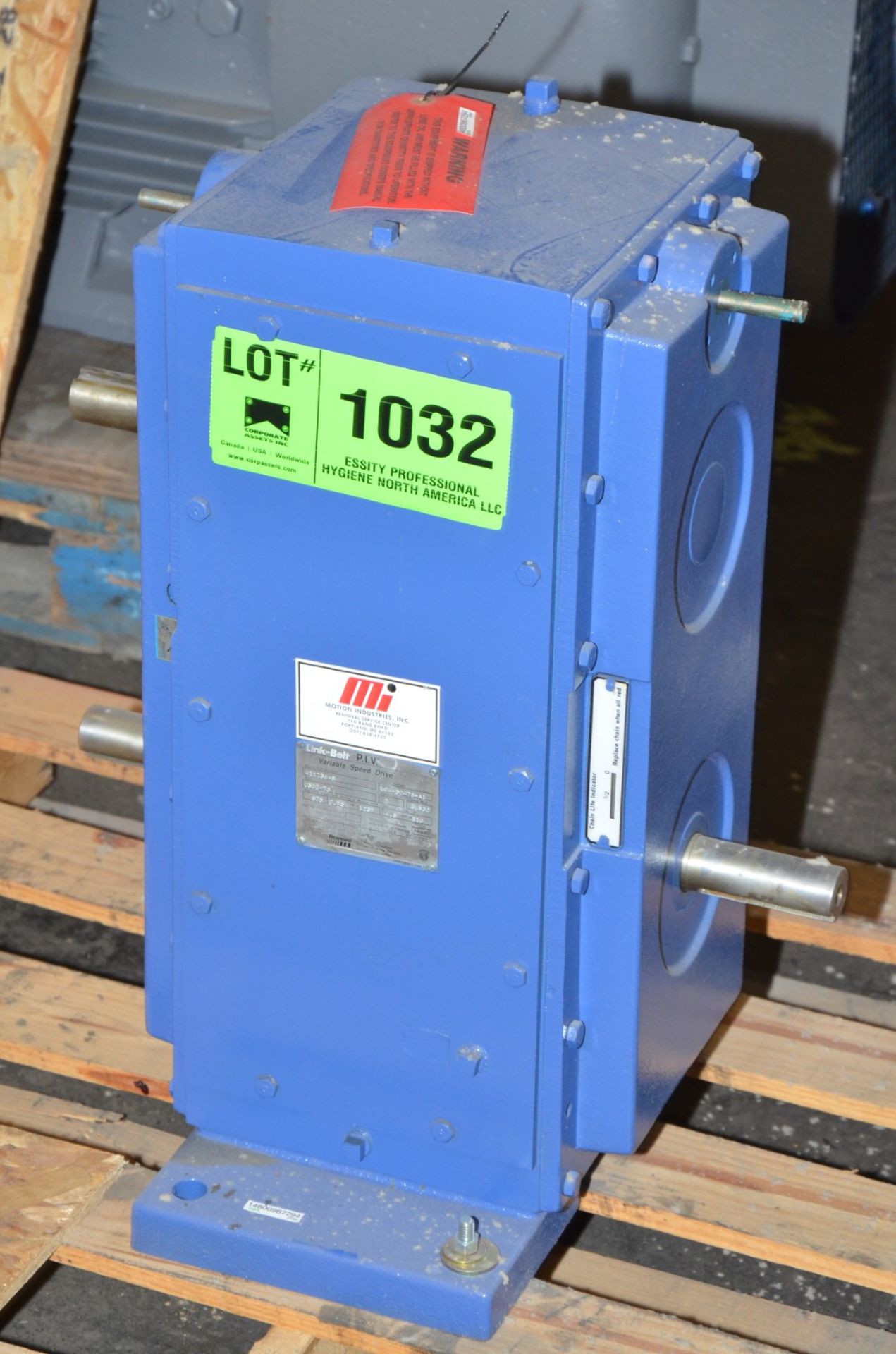 LINK-BELT 411Z390-S REXNORD VARIABLE SPEED DRIVE, 6.75 HP @ 1237 RATING, S/N L04-50478-A1 [RIGGING