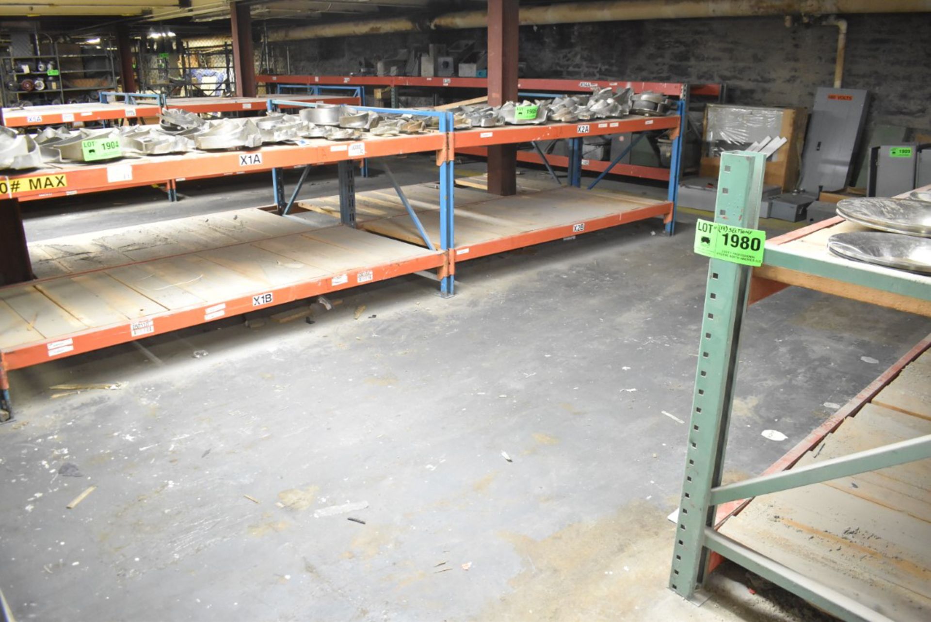 LOT/ (14) SECTIONS OF ADJUSTABLE PALLET RACKING (CONTENTS NOT INCLUDED) (DELAYED DELIVERY)