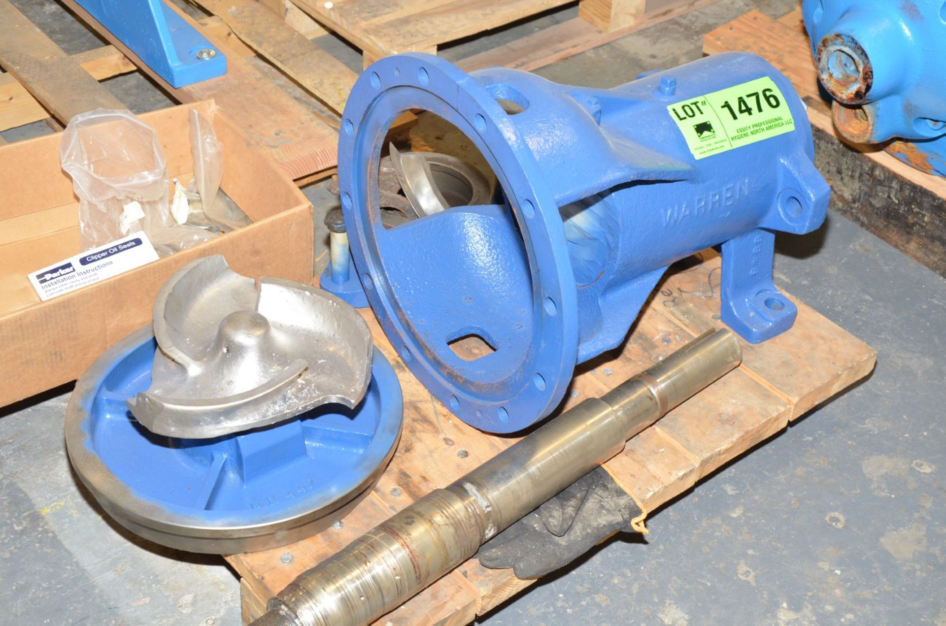 WARREN PUMP ROTARY ASSY HOUSING WITH BACKING PLATE, SHAFT AND IMPELLER [RIGGING FEE FOR LOT #