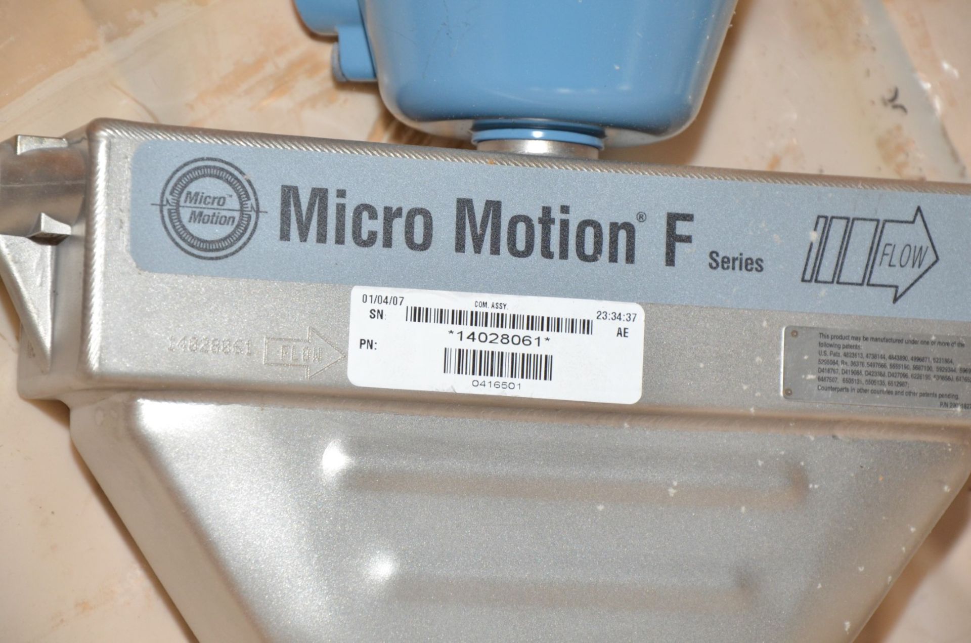 MICRO MOTION F SERIES F025S113CQBAEZZZZ DIGITAL FLOW METER, S/N 14028061 [RIGGING FEE FOR LOT # - Image 3 of 3