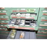 LOT/ CONTENTS OF CABINET - INCLUDING COUPLINGS, INSERTS, SLEEVES, LINKS, SEALS (TOOL CABINET NOT