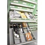 LOT/ CONTENTS OF CABINET - INCLUDING BELTS, SCREENS, AUTOMATION CABLES, FUSES, ACTUATORS, AIR