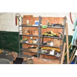 LOT/ METAL SHELFS WITH CONTENTS CONSISTING OF SPARE PARTS AND HARDWARE [RIGGING FEES FOR LOT #2090 -