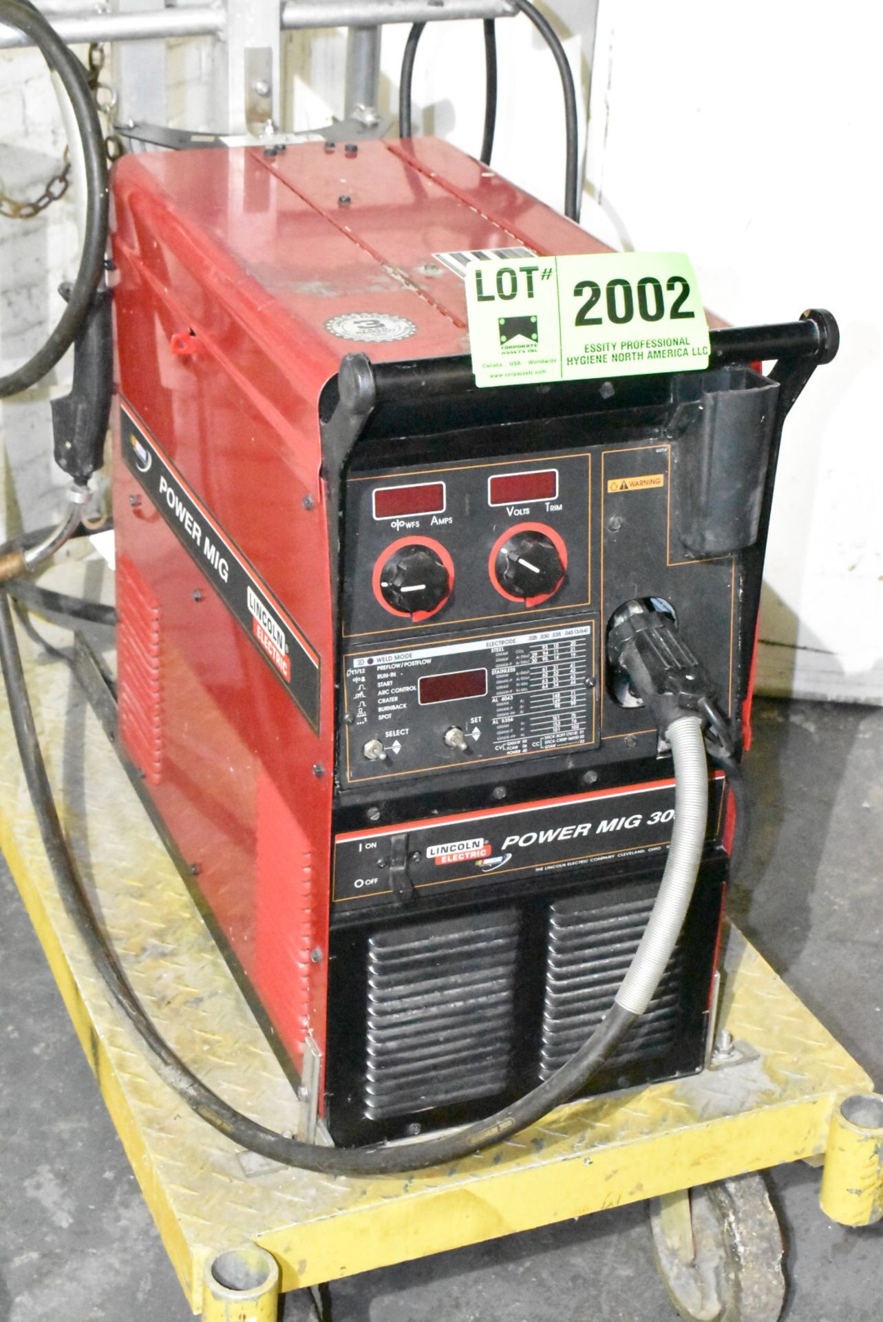 LINCOLN POWERMIG 300 DIGITAL MIG WELDER WITH CABLES AND GUN, S/N U1030509056 (CI) [RIGGING FEES - Image 2 of 7