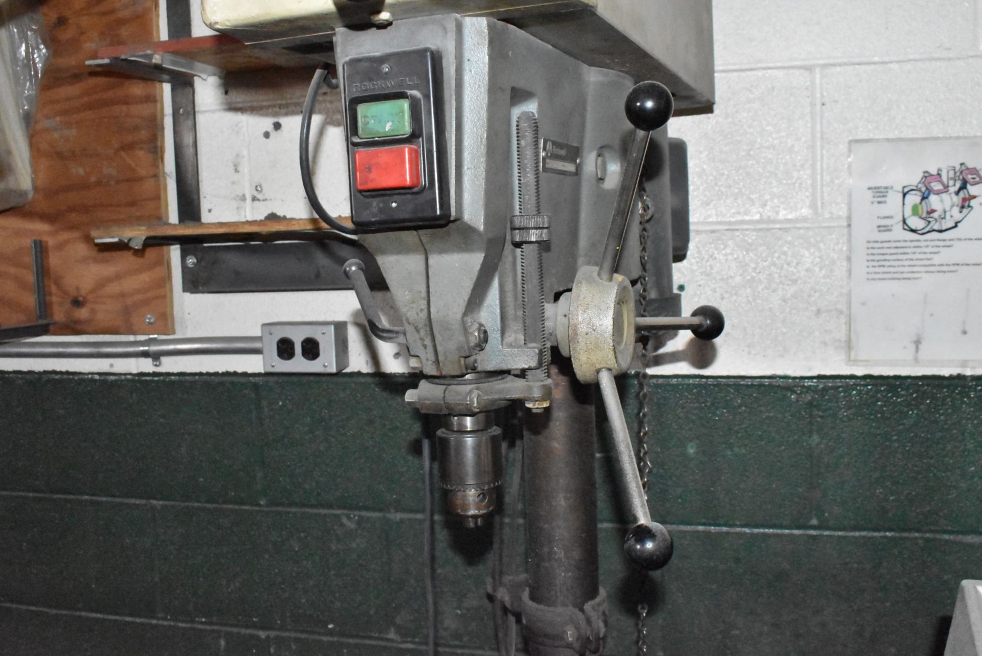 LOT/ ROCKWELL SERIES 15-655 HEAVY DUTY FLOOR TYPE DRILL PRESS WITH SPEEDS TO 3500 RPM, 1.5 HP - Bild 4 aus 8