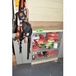 2 DOOR STORAGE CABINET WITH CONTENTS CONSISTING OF LOCK OUT BOXES AND SAFETY HARNESS [RIGGING FEES
