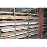 LOT/ MATERIAL RACK WITH BLADES, SHAFTS & SURPLUS MATERIAL [RIGGING FEES FOR LOT #2667 - $TBD USD