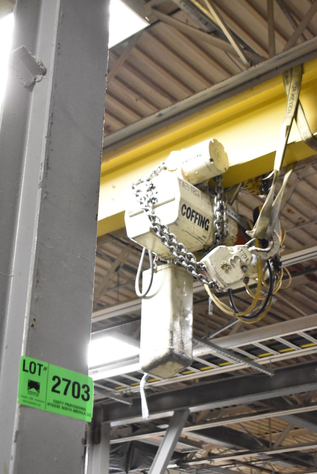 COFFING 3 TON ELECTRIC CHAIN HOIST (CI) [RIGGING FEES FOR LOT #2703 - $150 USD PLUS APPLICABLE