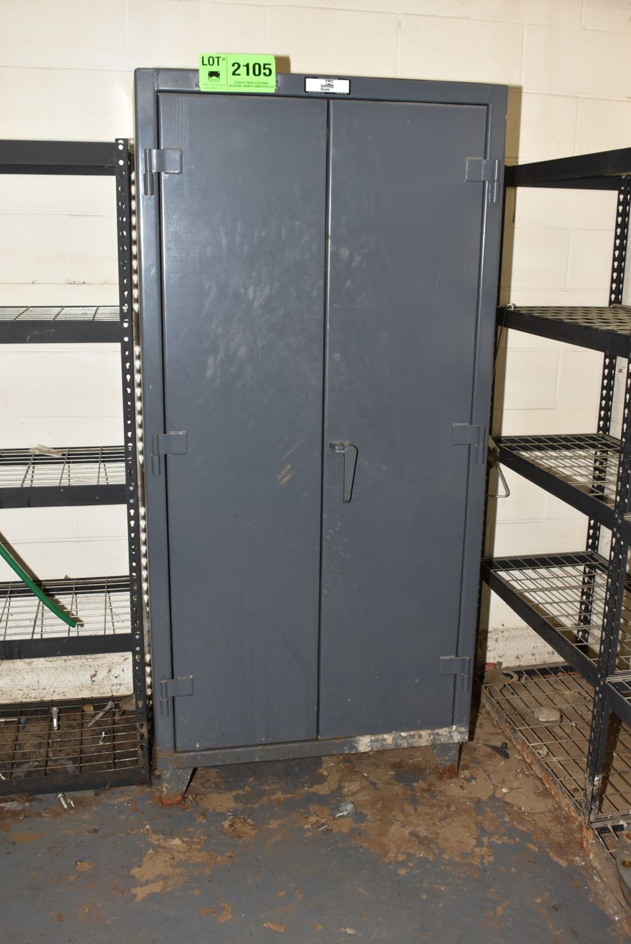 2 DOOR HEAVY DUTY STORAGE CABINET WITH PARTS BINS (CI) [RIGGING FEES FOR LOT #2105 - $100 USD PLUS - Image 2 of 3