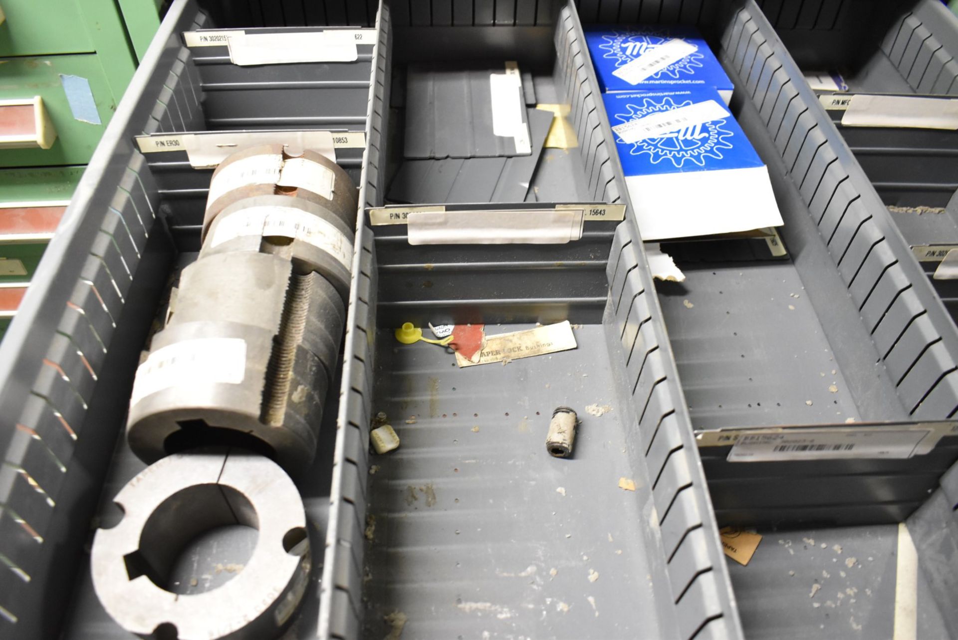 LOT/ CONTENTS OF CABINET - INCLUDING BUSHINGS, SPARE PARTS (TOOL CABINET NOT INCLUDED) [RIGGING FEES - Image 4 of 6