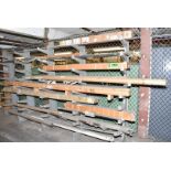 LOT/ MATERIAL RACK WITH BLADES, SHAFTS & SURPLUS MATERIAL [RIGGING FEES FOR LOT #2666 - $TBD USD
