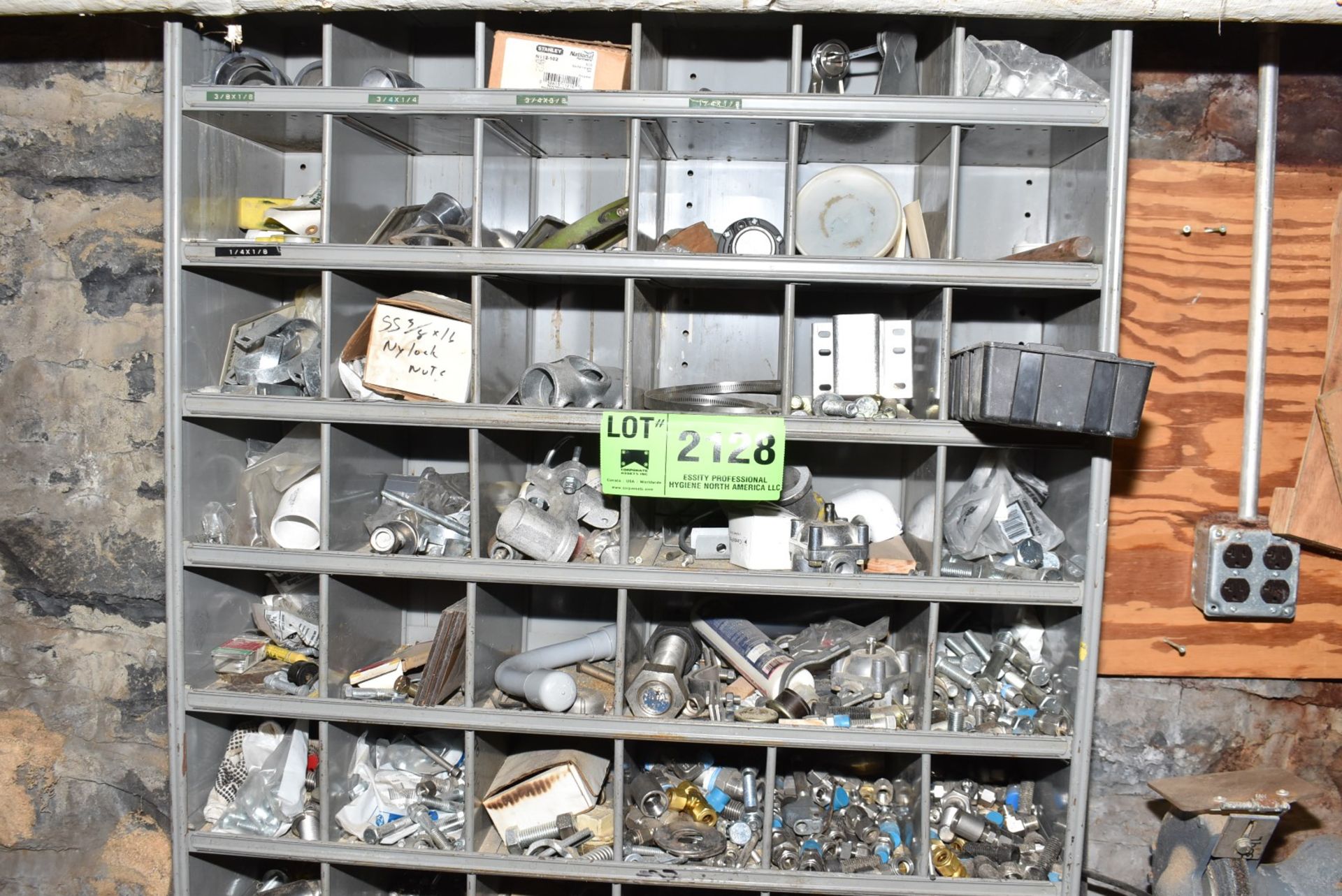 LOT/ PIGEON HOLE CABINET WITH CONTENTS CONSISTING OF HARDWARE [RIGGING FEES FOR LOT #2128 - $TBD USD - Image 2 of 4