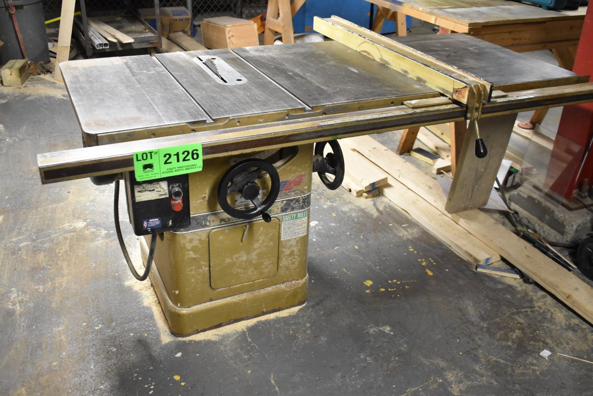 POWERMATIC 66 TABLE SAW WITH 12" BLADE, S/N 92661879 (CI) [RIGGING FEES FOR LOT #2126 - $200 USD