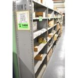 LOT/ (7) SECTIONS OF ADJUSTABLE STEEL SHELVING (CONTENTS NOT INCLUDED) (DELAYED DELIVERY) [RIGGING