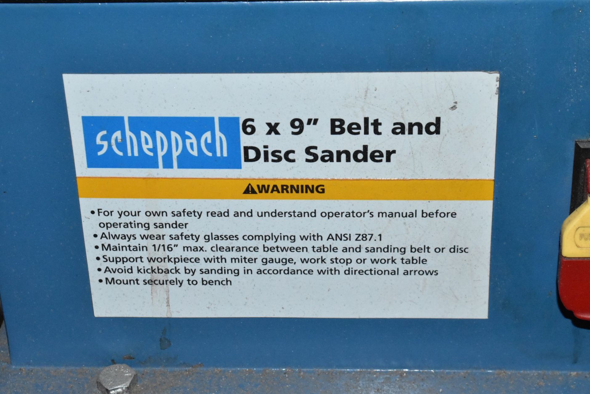 SCHEPPACH 6" X 9" BELT AND DISC SANDER S/N N/A [RIGGING FEES FOR LOT #2033 - $50 USD PLUS APPLICABLE - Image 2 of 3