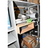 LOT/ CONTENTS OF SHELF - INCLUDING BAND SAW BLADES, CONVEYOR BELTING, POLYWIRE HOSE, SUMP PUMPS [