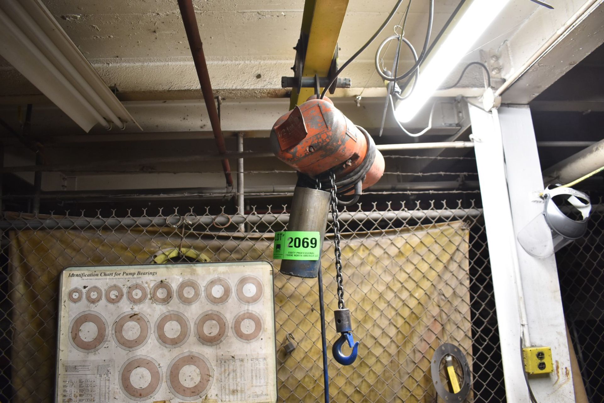 CM 1/2 TON ELECTRIC HOIST WITH PENDENT CONTROL, S/N N/A (CI) [RIGGING FEES FOR LOT #2069 - $100