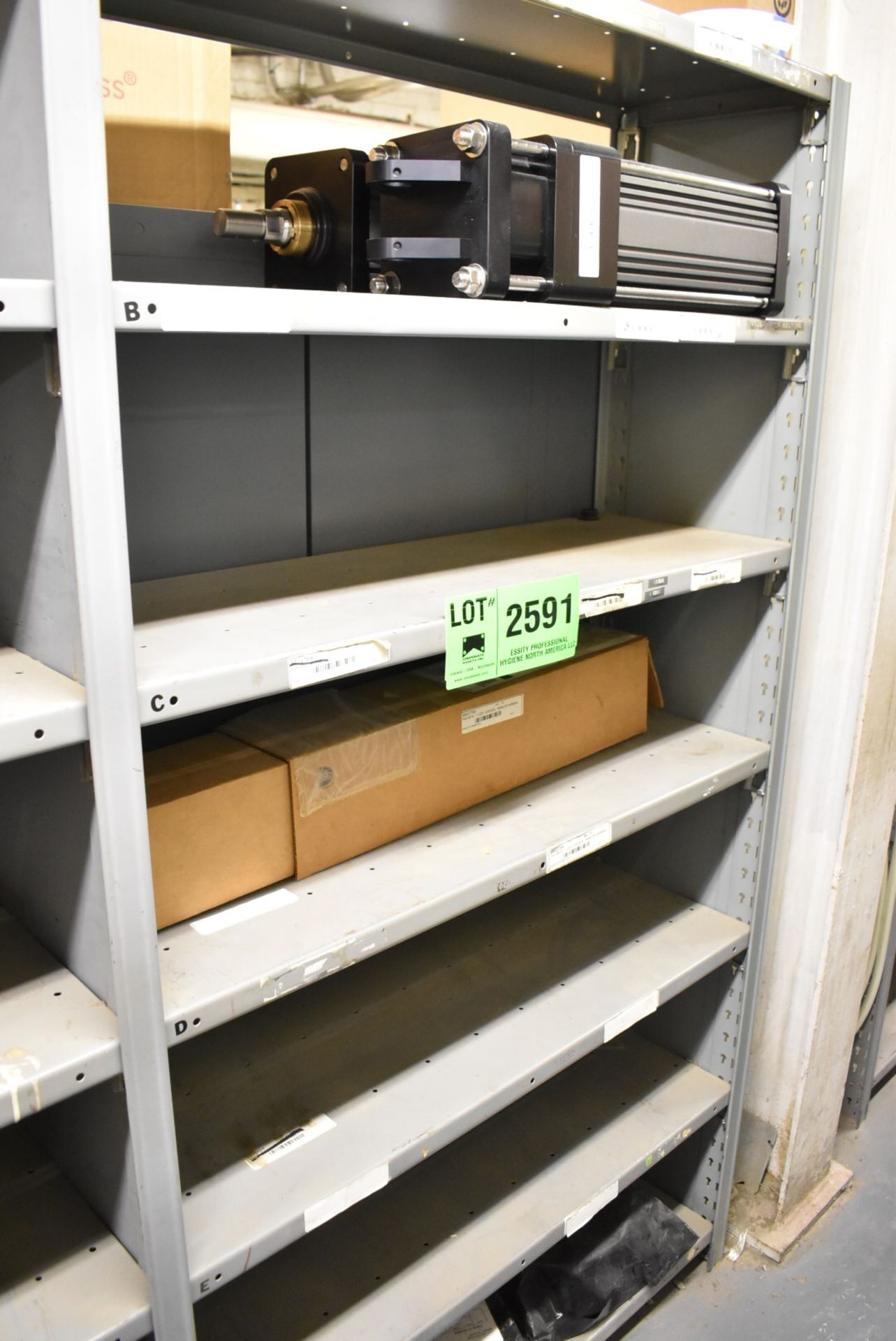 LOT/ CONTENTS OF SHELF - INCLUDING SERVO ACTUATORS, LIGHT CURTAIN, CONVEYOR BELTING [RIGGING FEES