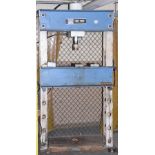 OTC Y-1000 SERIES MODEL A 100 TON ELECTRO-HYDRAULIC H-FRAME SHOP PRESS, S/N 1262 (BASEMENT SHOP) (