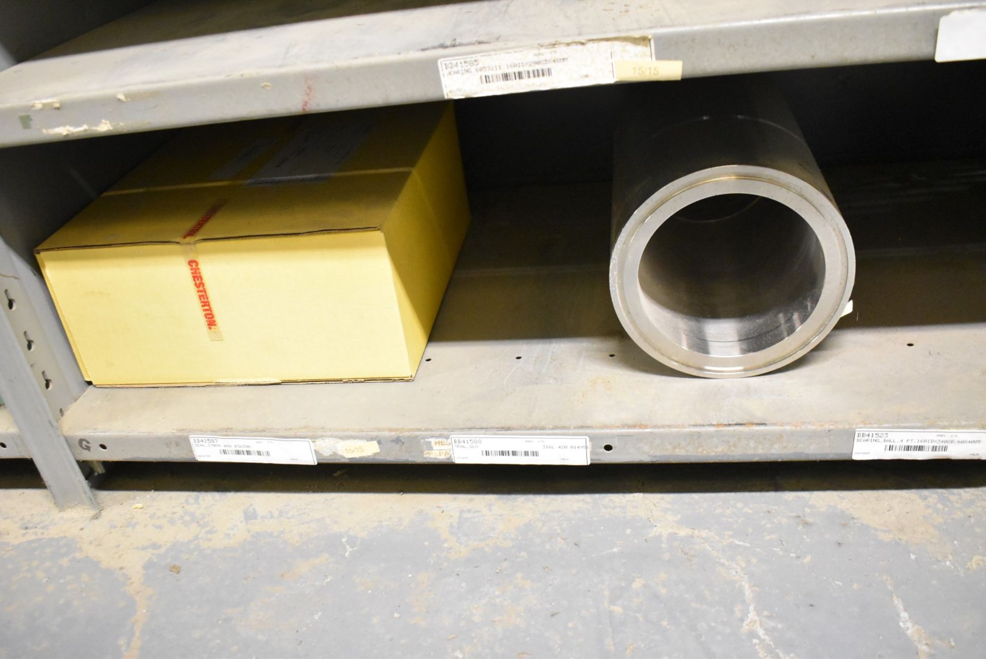LOT/ CONTENTS OF SHELF - INCLUDING BRAKE BUSHINGS, VOITH PAPER PUMP LINERS, CONVEYOR BELTING, 65X136 - Image 6 of 6