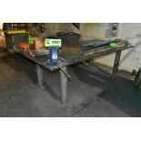 96" X 48" X .75" STEEL WELDING TABLE WITH 4.5" BENCH VISE (CI) [RIGGING FEES FOR LOT #2037 - $100