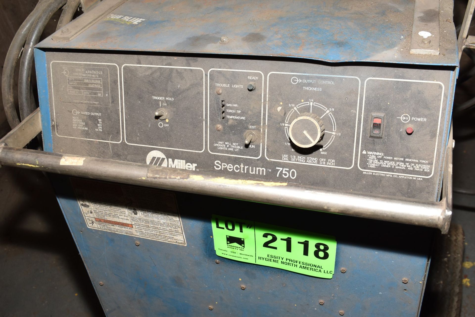 MILLER SPECTRUM 750 DC PLASMA CUTTER, S/N KD406348 (CI) [RIGGING FEES FOR LOT #2118 - $50 USD PLUS - Image 4 of 5