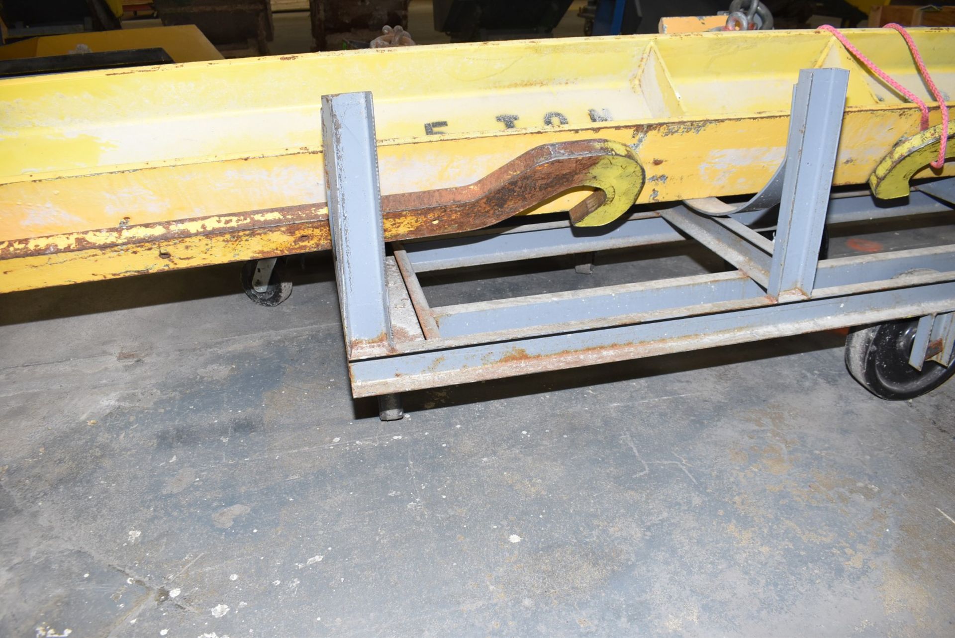 LOT/ 5 TON CAPACITY SPREADER BEAM WITH HOOKS, 162" SPAN & CART [RIGGING FEES FOR LOT #2291 - $50 USD - Image 2 of 5