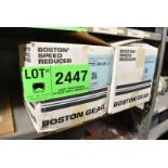 LOT/ (2) BOSTON GEAR SPEED REDUCERS [RIGGING FEES FOR LOT #2447 - $50 USD PLUS APPLICABLE TAXES]