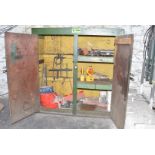 LOT/ 2 DOOR CABINET WITH CONTENTS [RIGGING FEES FOR LOT #2092 - $100 USD PLUS APPLICABLE TAXES]