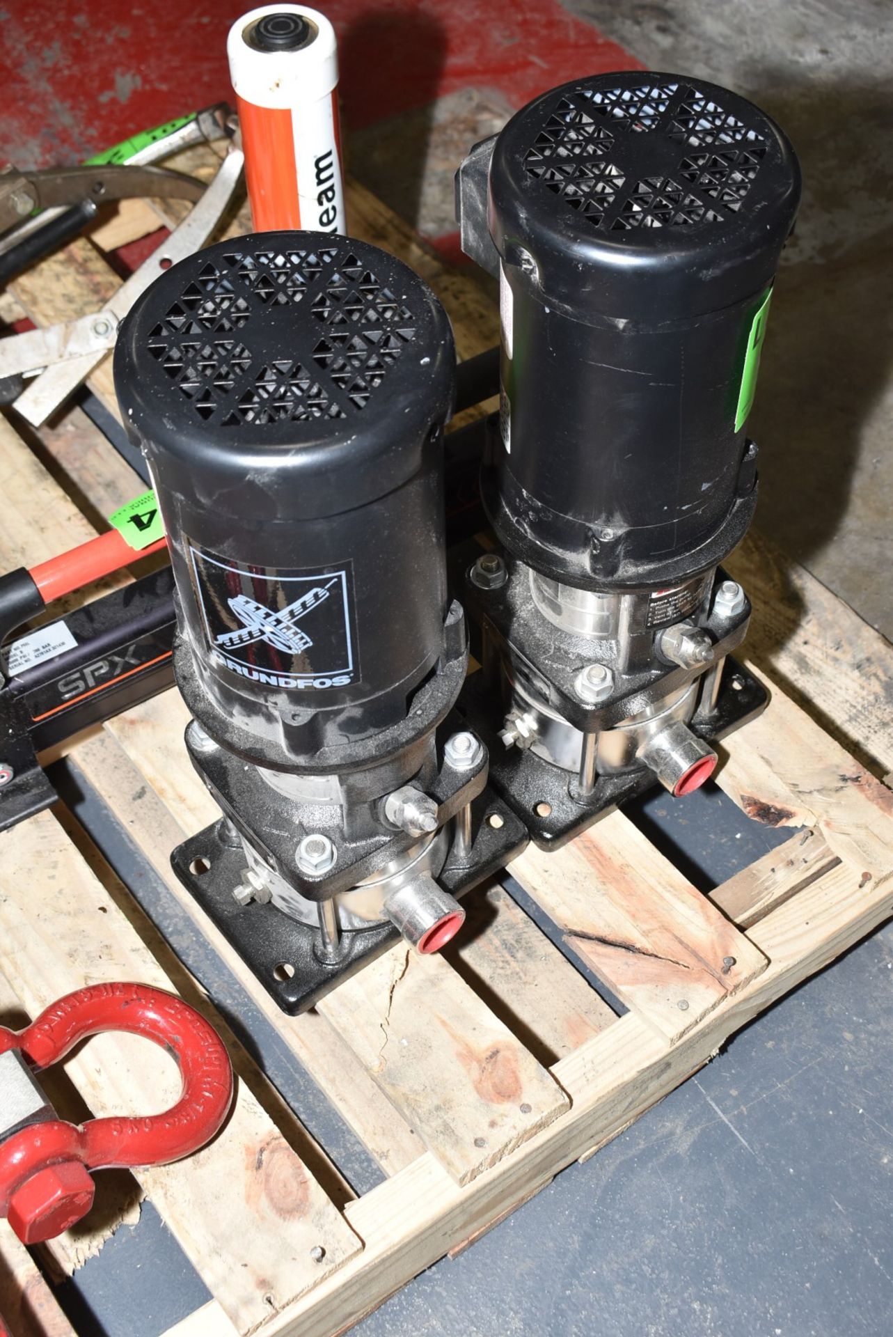LOT/ (2) GRUNDFOS STAINLESS STEEL PUMP UNITS WITH BALDOR 3/4HP MOTORS, S/N N/A [RIGGING FEES FOR LOT - Image 2 of 3