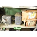 LOT/ CONTENTS OF SHELF - SPARE MOTORS & GEARBOXES [RIGGING FEES FOR LOT #2443 - $TBD USD PLUS